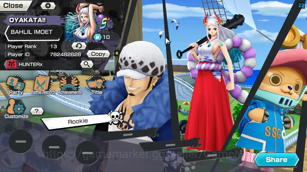 One Piece Bounty Rush Accounts Starter Global|6 EX| Awakened Rob Lucci,Black P Kuzan,Kaido'Son Yamato,WI Trafalgar Law ,FILM 2
