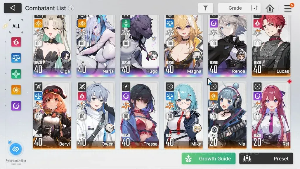 Chaos Zero Nightmare Accounts Global|Lv 41| 5 SSR (OlgaM1,NarjaM1,Hugo,Magna,Renoa) +7 SR 1