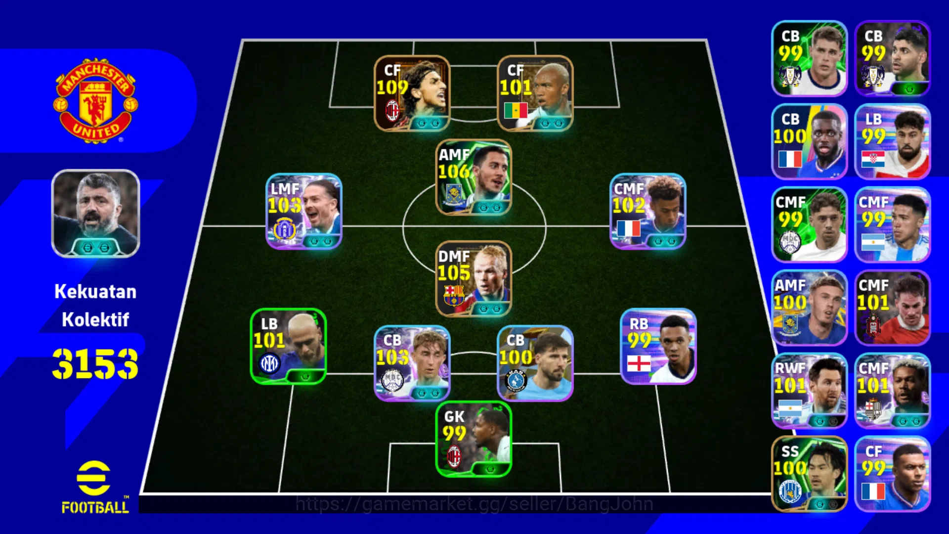 eFootball Others Power 3153 | Ibrahimovic Bigtime | Hazard Epic db  image 1