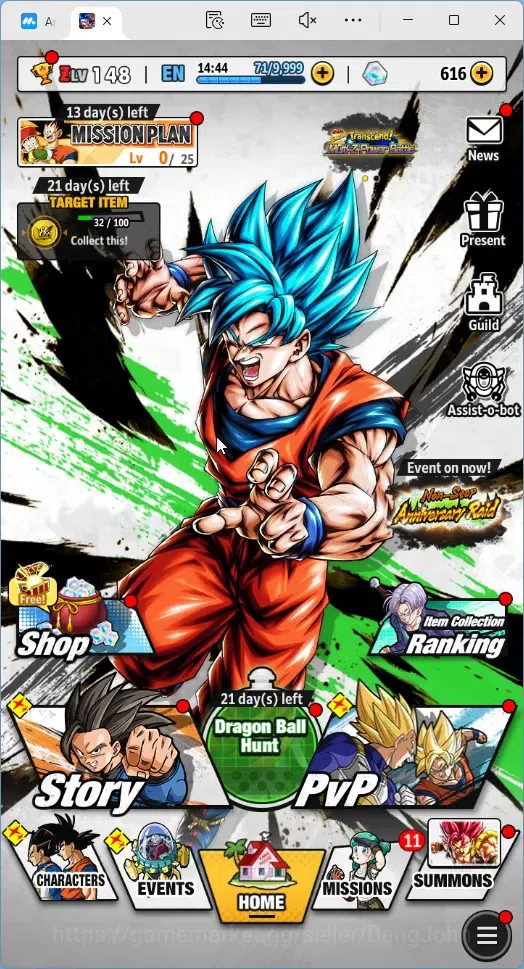 Dragon Ball Legends Accounts High-End Android |Lvl 148|14M Total Power|3 LR|3 UL|LR Trunks&Gohan,SSR Goku Black,Bardock|UL 16