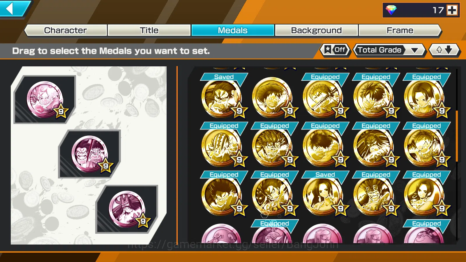 One Piece Bounty Rush Accounts Others Global | 5EX | KOTP Gol D.Roger,4emperor Monkey D.Luffy,BB Kuzan, 5elders Saturn,LH 3