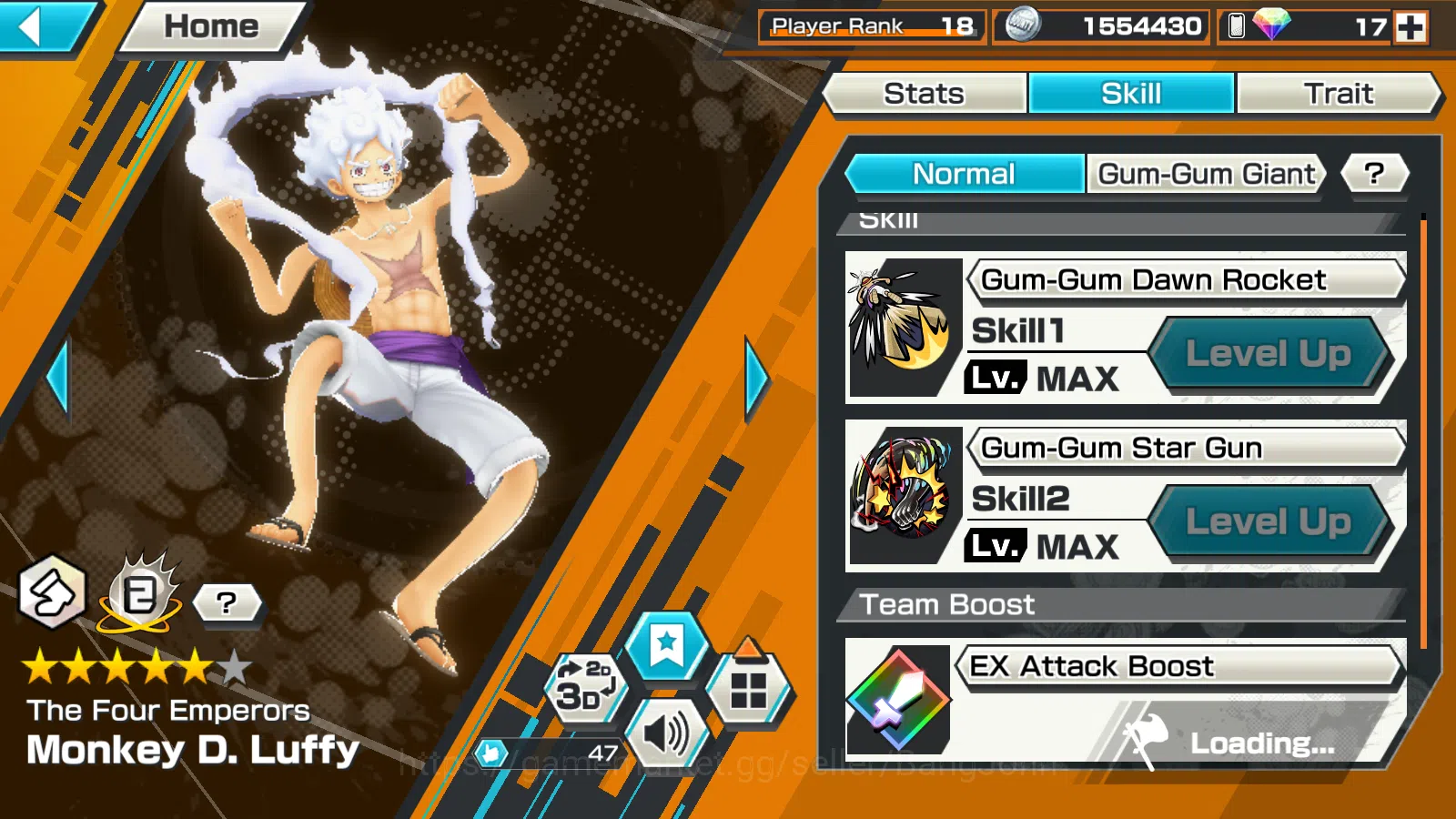 One Piece Bounty Rush Accounts Others Global | 5EX | KOTP Gol D.Roger,4emperor Monkey D.Luffy,BB Kuzan, 5elders Saturn,LH 7