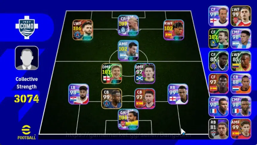 eFootball Accounts Mobile|PW 3074|K.Kvaratskhella BigT,Erling Haaland image 1