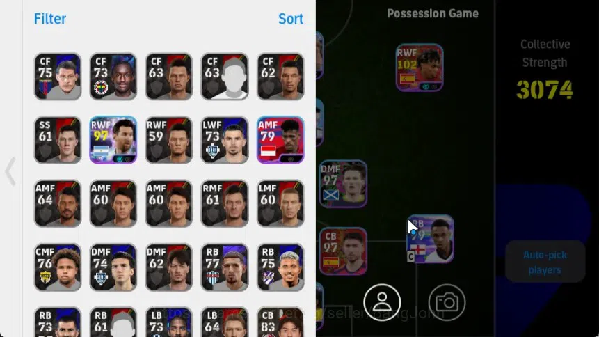 eFootball Accounts Mobile|PW 3074|K.Kvaratskhella BigT,Erling Haaland image 2