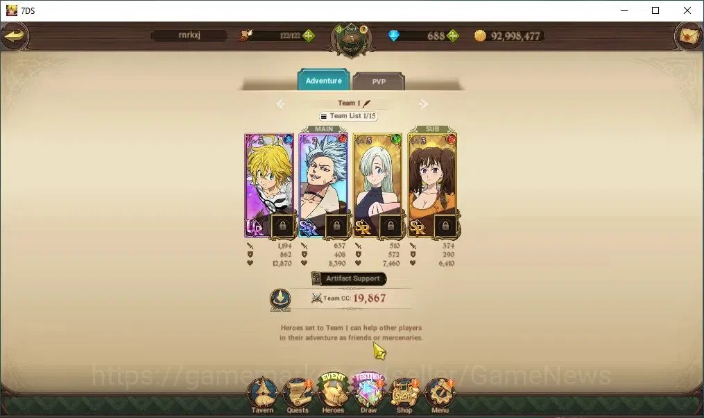 The Seven Deadly Sins: Grand Cross Accounts Others Global|441K CC|688 DM|1 LR+1 UR,Collab Re:Zero| Elizabeth,Demon King 10
