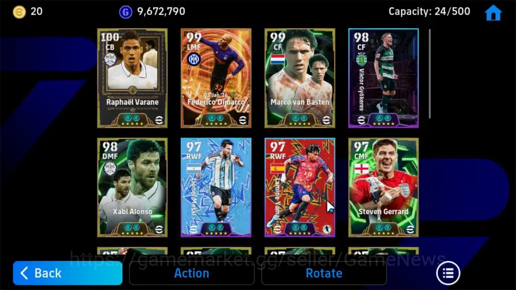 eFootball Accounts Android|BigTime Federico Dimarco,Epic Raphael Vara image 7