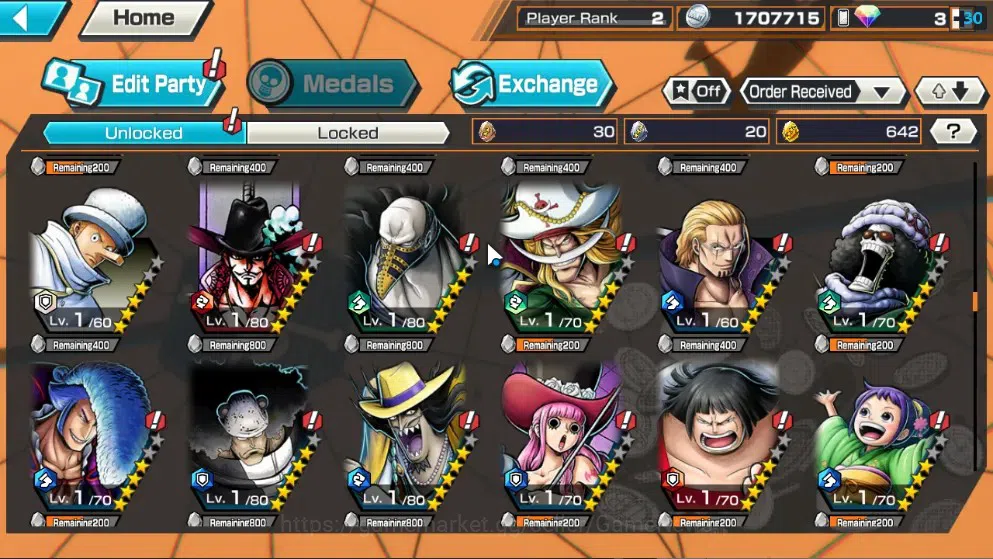 One Piece Bounty Rush Accounts Starter Global| Starter |2 NEW EX (The Wings Zoro & Sanji,Awakened Form Rob Lucci) GF 642 13