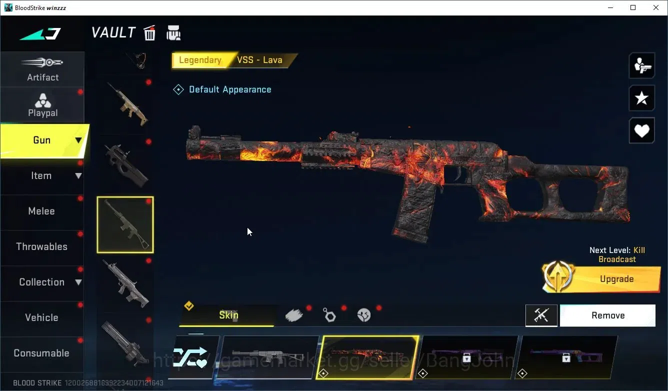 Blood Strike Accounts Collab Skin ASIA |Melee Katana-Ronin|2 Collab: Kar98k,OBZ95 (7DS)|2 Limited|2 Ultra|9 Legendary Gun|2 13