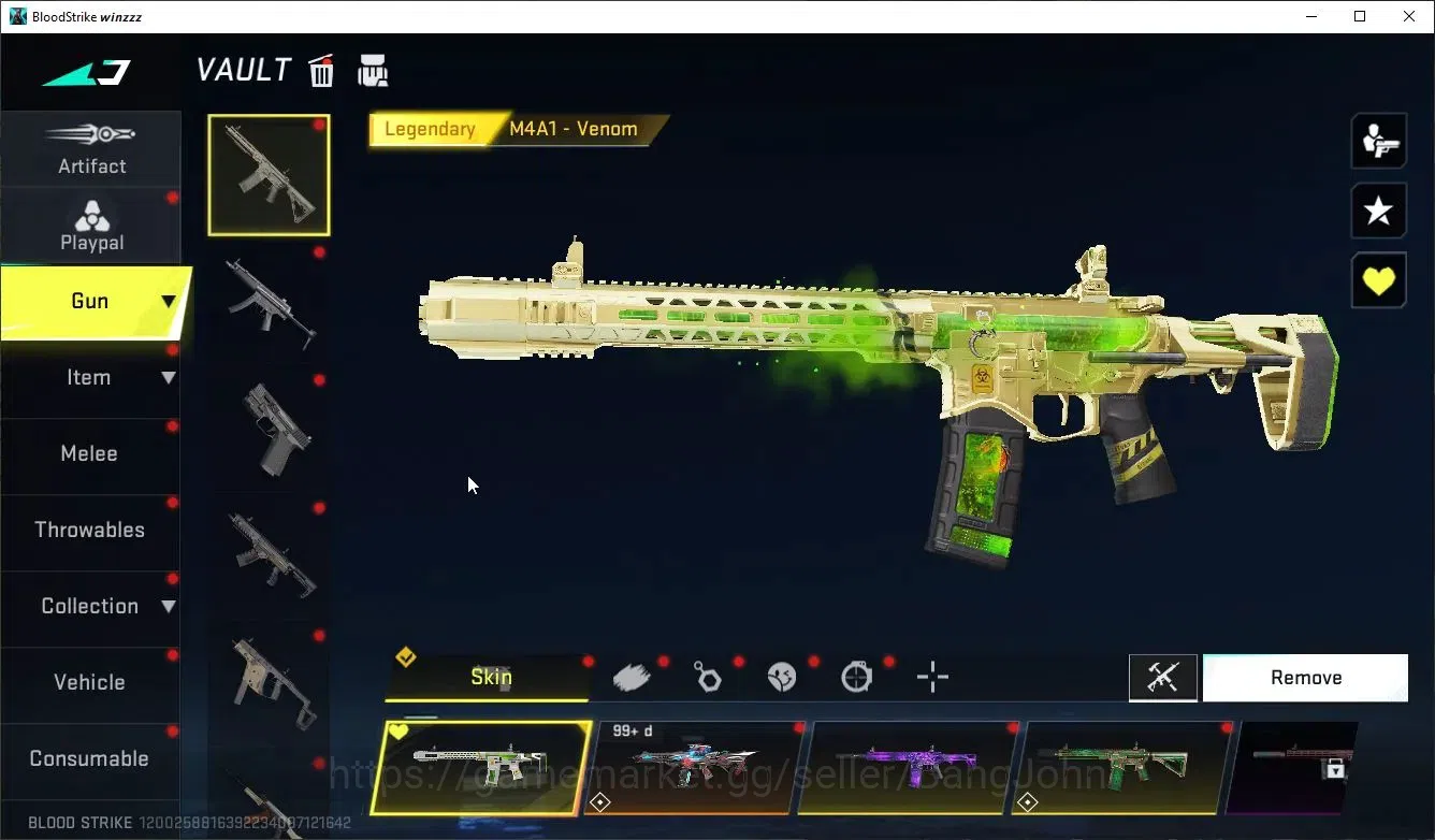 Blood Strike Accounts Collab Skin ASIA |Melee Katana-Ronin|2 Collab: Kar98k,OBZ95 (7DS)|2 Limited|2 Ultra|9 Legendary Gun|2 2