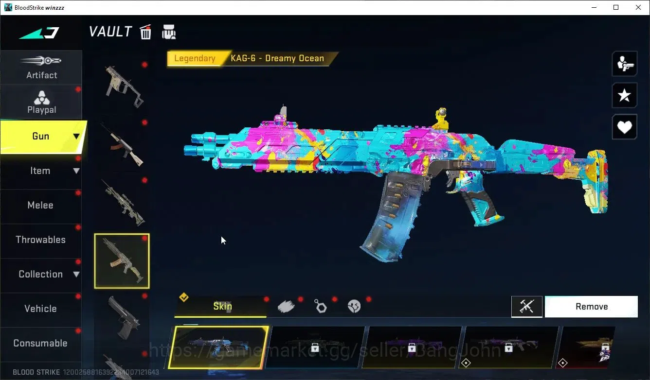 Blood Strike Accounts Collab Skin ASIA |Melee Katana-Ronin|2 Collab: Kar98k,OBZ95 (7DS)|2 Limited|2 Ultra|9 Legendary Gun|2 8
