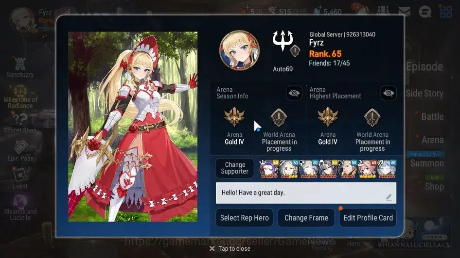 Epic Seven Accounts GLOBAL Unverif|New Era|16 ML(School Nurse Yulha,LO image 2