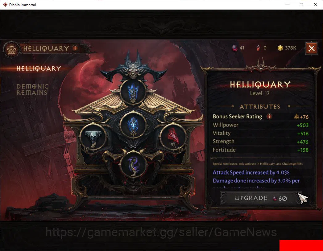 Diablo Immortal Accounts SEA-Verathiel|Lv60(504)|Demon Hunter|CR 33k|Reso 3 image 4