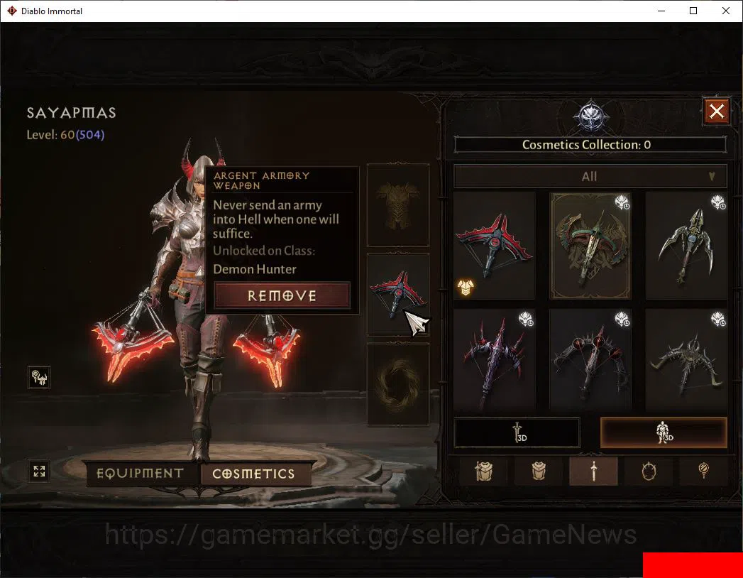 Diablo Immortal Accounts SEA-Verathiel|Lv60(504)|Demon Hunter|CR 33k|Reso 3 image 6