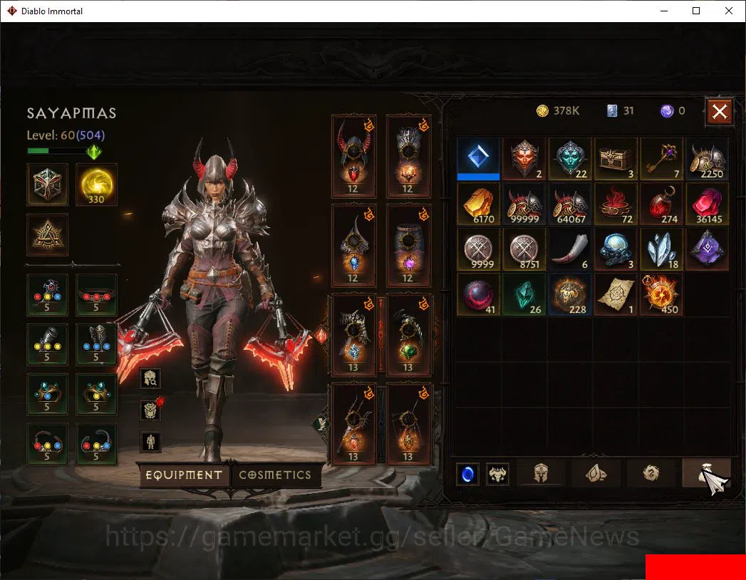 Diablo Immortal Accounts SEA-Verathiel|Lv60(504)|Demon Hunter|CR 33k|Reso 3 image 7