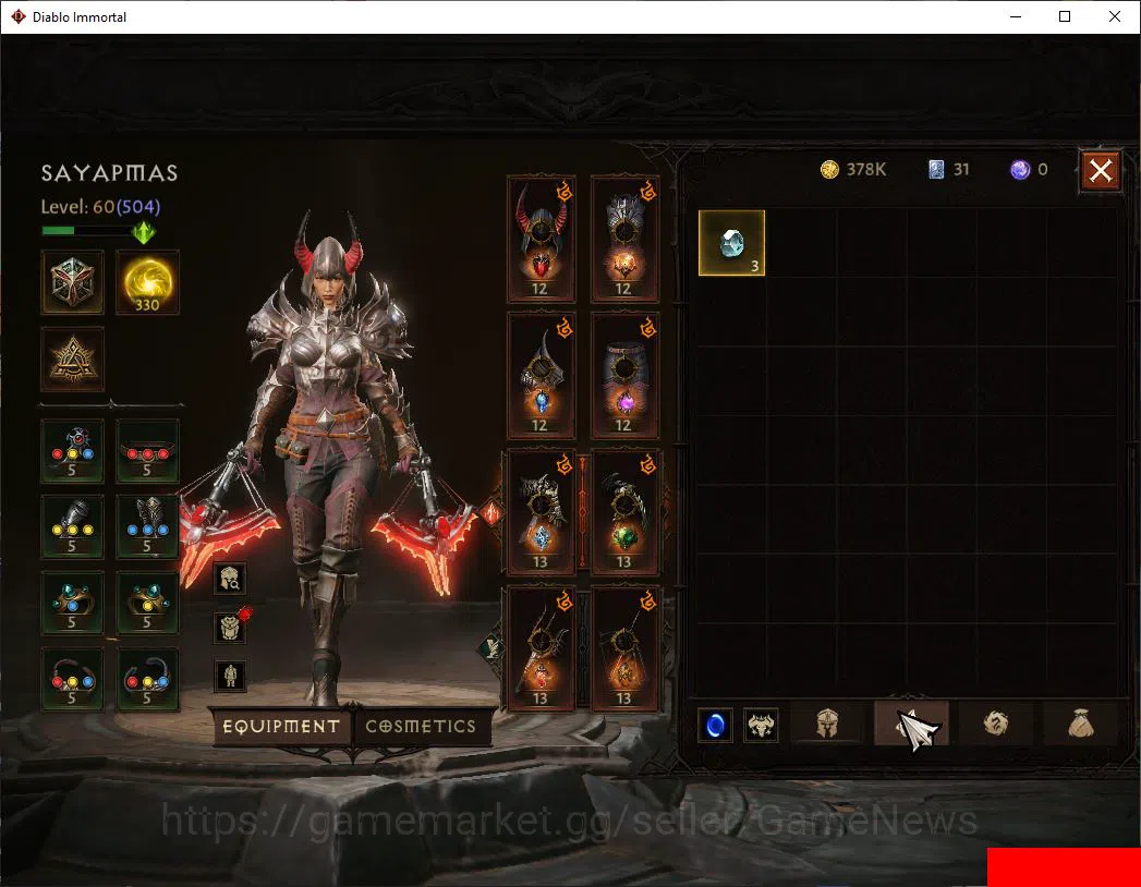 Diablo Immortal Accounts SEA-Verathiel|Lv60(504)|Demon Hunter|CR 33k|Reso 3 image 8