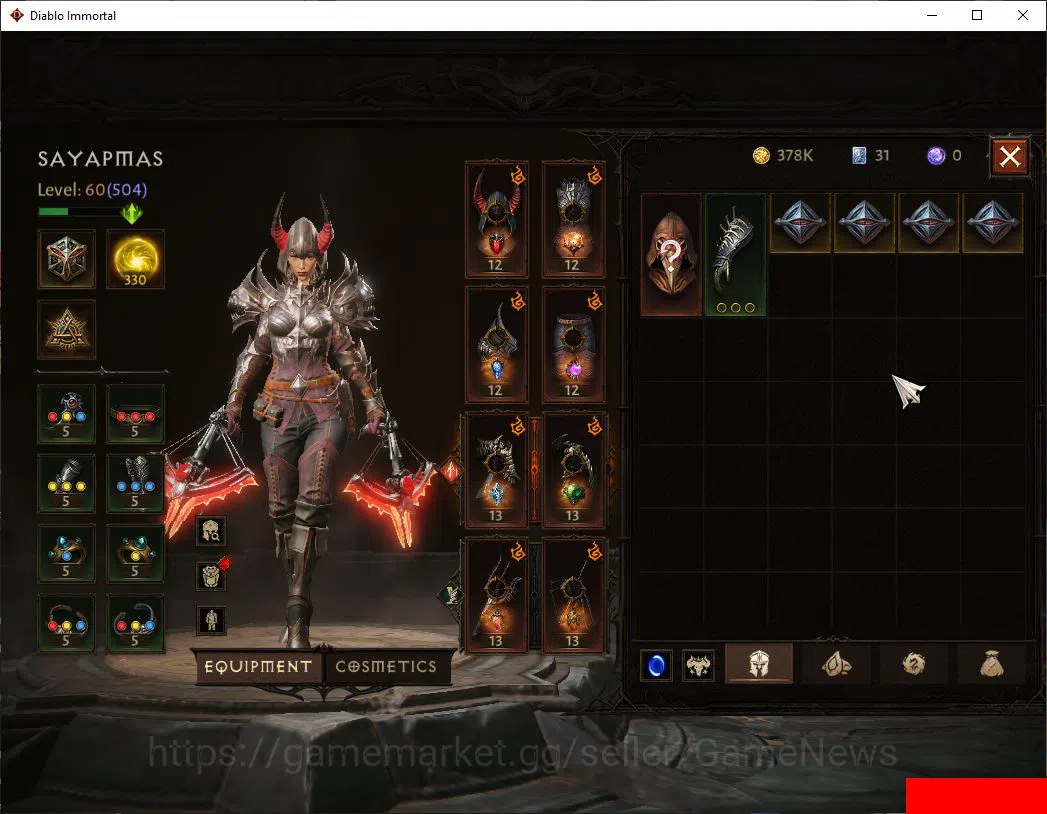 Diablo Immortal Accounts SEA-Verathiel|Lv60(504)|Demon Hunter|CR 33k|Reso 3 image 9