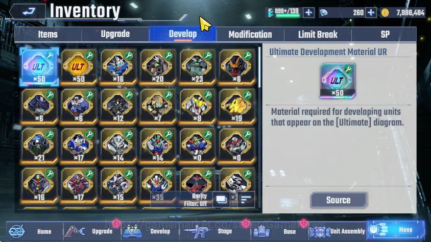 SD Gundam G Generation ETERNAL Accounts [Global] 35 UR 8 Limit (Hi-Nu MLB, Barbatos Lupus  image 17