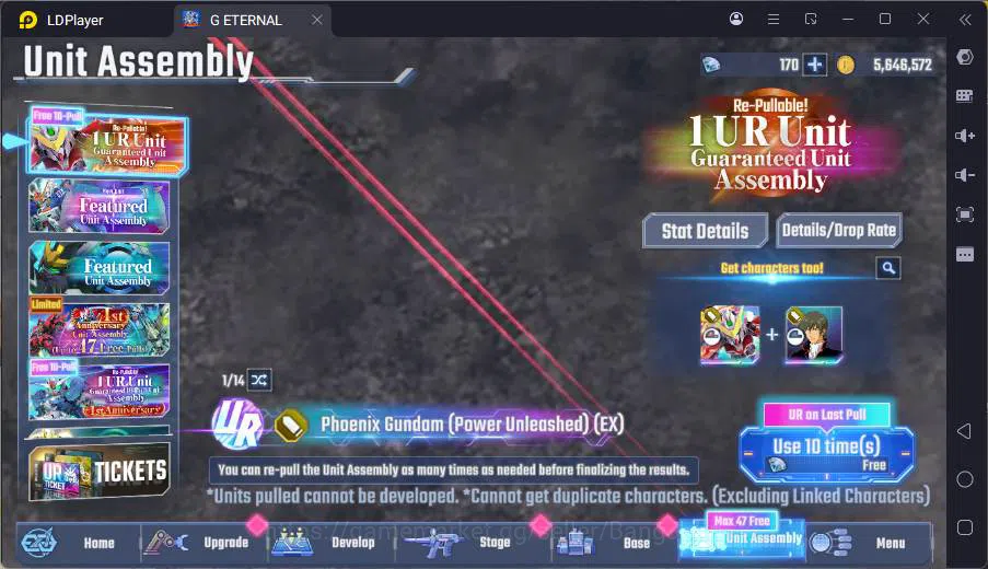 SD Gundam G Generation ETERNAL Accounts Global| rank 34, 170 dm, 12 UR unit, 10 char, 10 s image 13