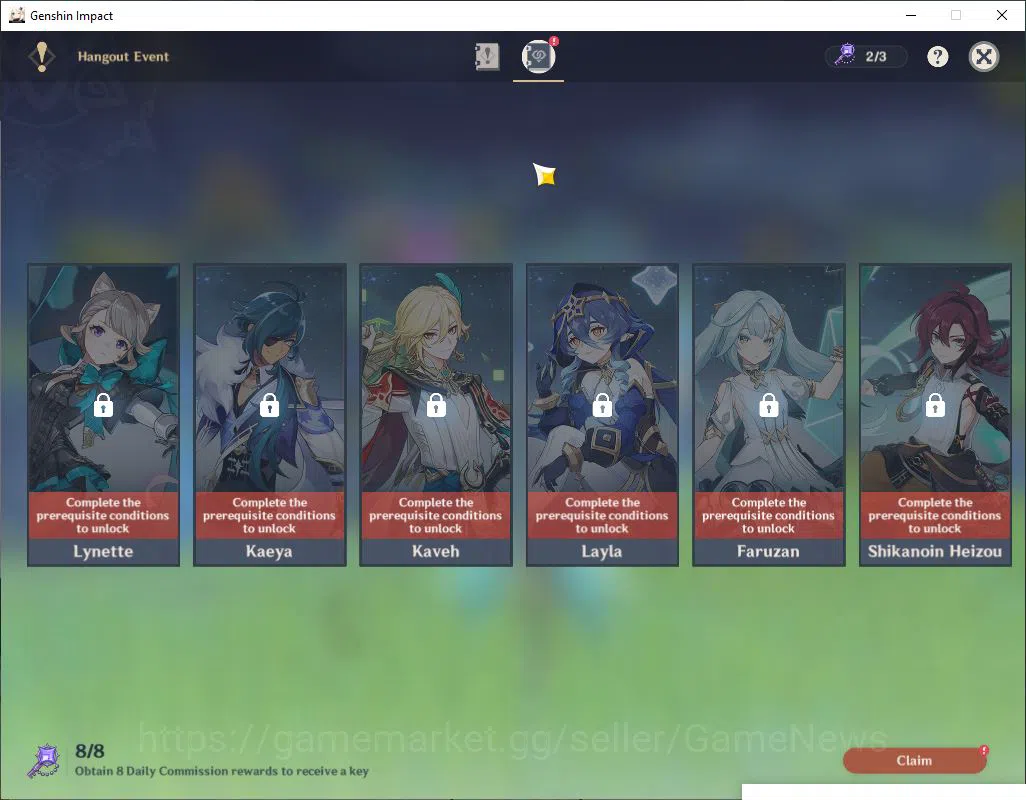 Genshin Impact Accounts Mid Game ASIA|AR 34|3 limited +28(*4Character)|Hutao,Xhongli,Xianyun(Keqing,Diluc)|Mc 12