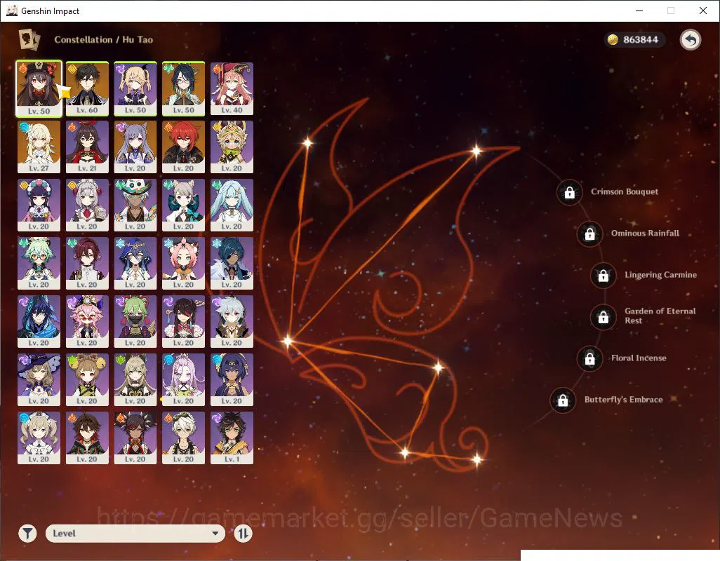 Genshin Impact Accounts Mid Game ASIA|AR 34|3 limited +28(*4Character)|Hutao,Xhongli,Xianyun(Keqing,Diluc)|Mc 3