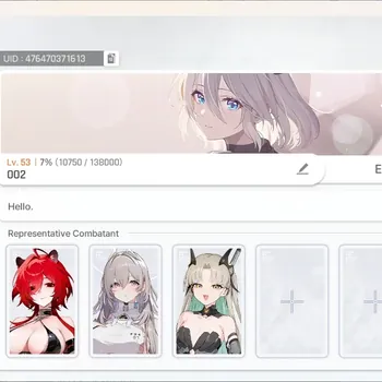 Chaos Zero Nightmare Accounts Global|Lv.53|10 SSR [Rossweisse,Sereniel,Narja]+Sign,Rita,Arabella,Olga,Yuki,Luke EM1,Rin,Mei