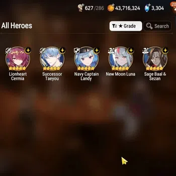 Epic Seven Accounts Starter GLOBAL UnVerif|New Era|5 ML(NM Luna,SC Taeyou,SB Sezan,Etc)+Aube,Aubade,Ab Fumyr,Setsuka,Etc|Poh