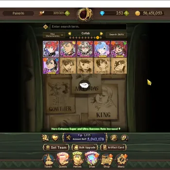 The Seven Deadly Sins: Grand Cross Accounts Midgame Global|5M CC|252 Dm|9 LR,8 UR+Collab Gachia,Re