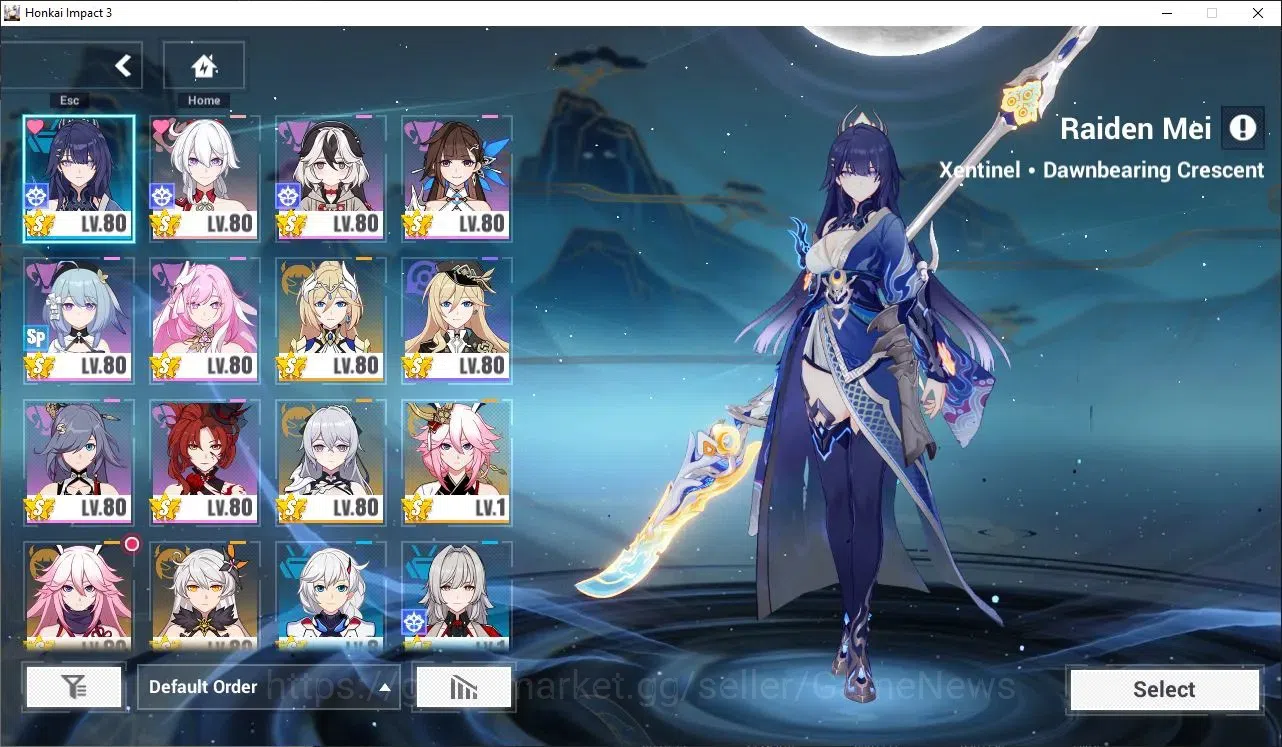 Honkai Impact 3rd Accounts SEA Lv80|2 Fullset|Raiden Xentinel 4/4,Elysia HeHo image 1