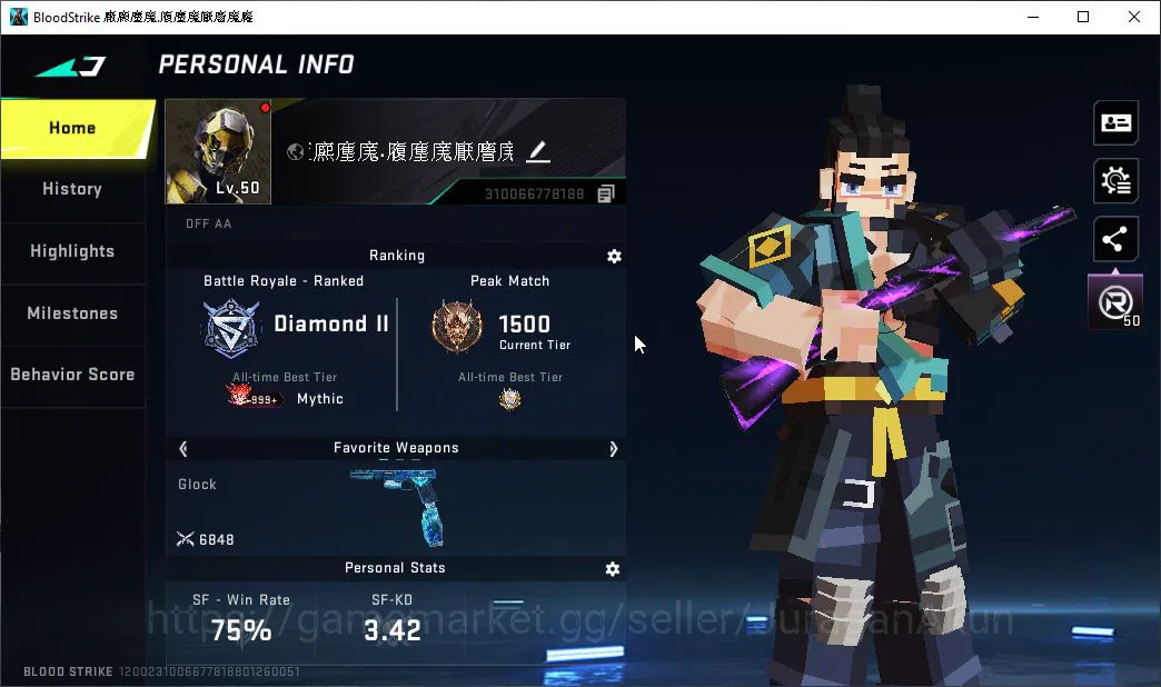 Blood Strike Accounts Mid-Tier ASIA|2 ETERNAL Vector-Shadowdrake Lv3,MP5-Bloodrift Lv3,Collab EVA KATYA,Etc|Melee Katana|11 2