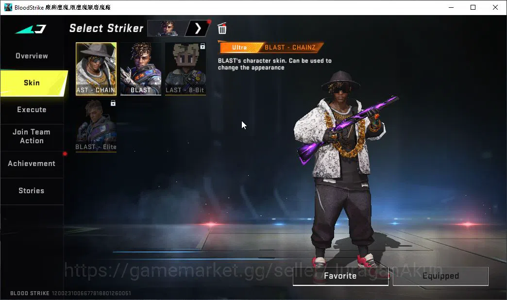 Blood Strike Accounts Mid-Tier ASIA|2 ETERNAL Vector-Shadowdrake Lv3,MP5-Bloodrift Lv3,Collab EVA KATYA,Etc|Melee Katana|11 4