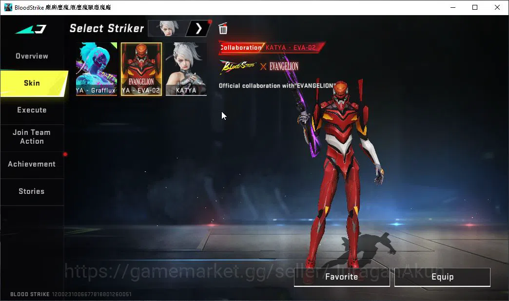 Blood Strike Accounts Mid-Tier ASIA|2 ETERNAL Vector-Shadowdrake Lv3,MP5-Bloodrift Lv3,Collab EVA KATYA,Etc|Melee Katana|11 7