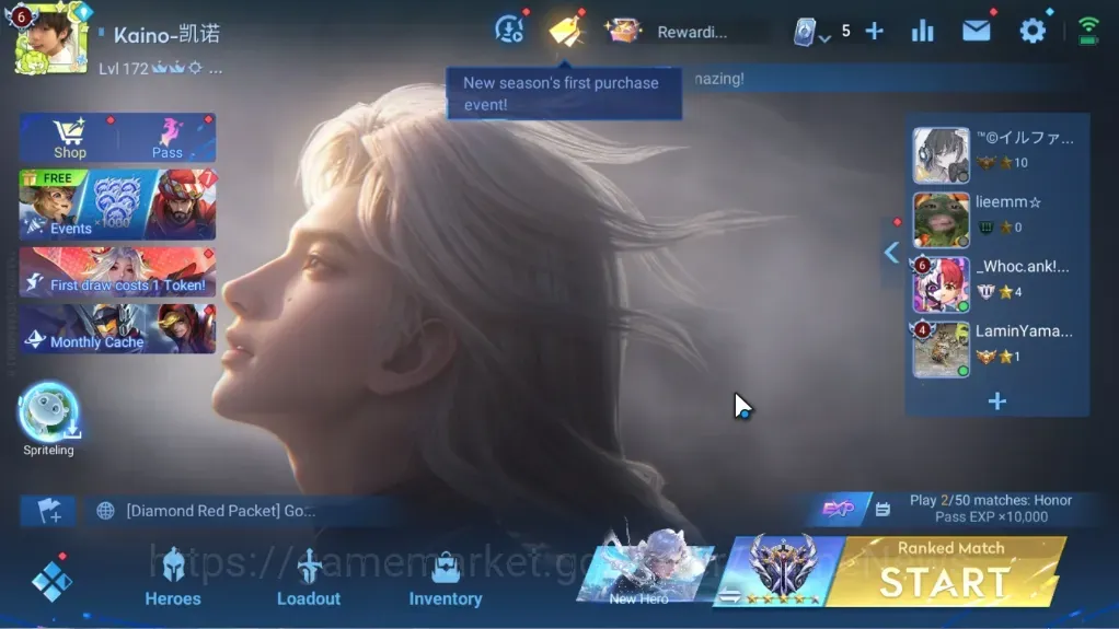 Honor of Kings Accounts Rare Skin Hero 115|Skin 255|Flawless(Kaizer),Precious(Angela),Blessed(Ukyo Tac,Da 1