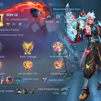 Mobile Legends: Bang Bang Accounts Collector Hero 70|Skin 111|High Glory 56|Metro Zero X-Borg,Naruto Vale,Seiya