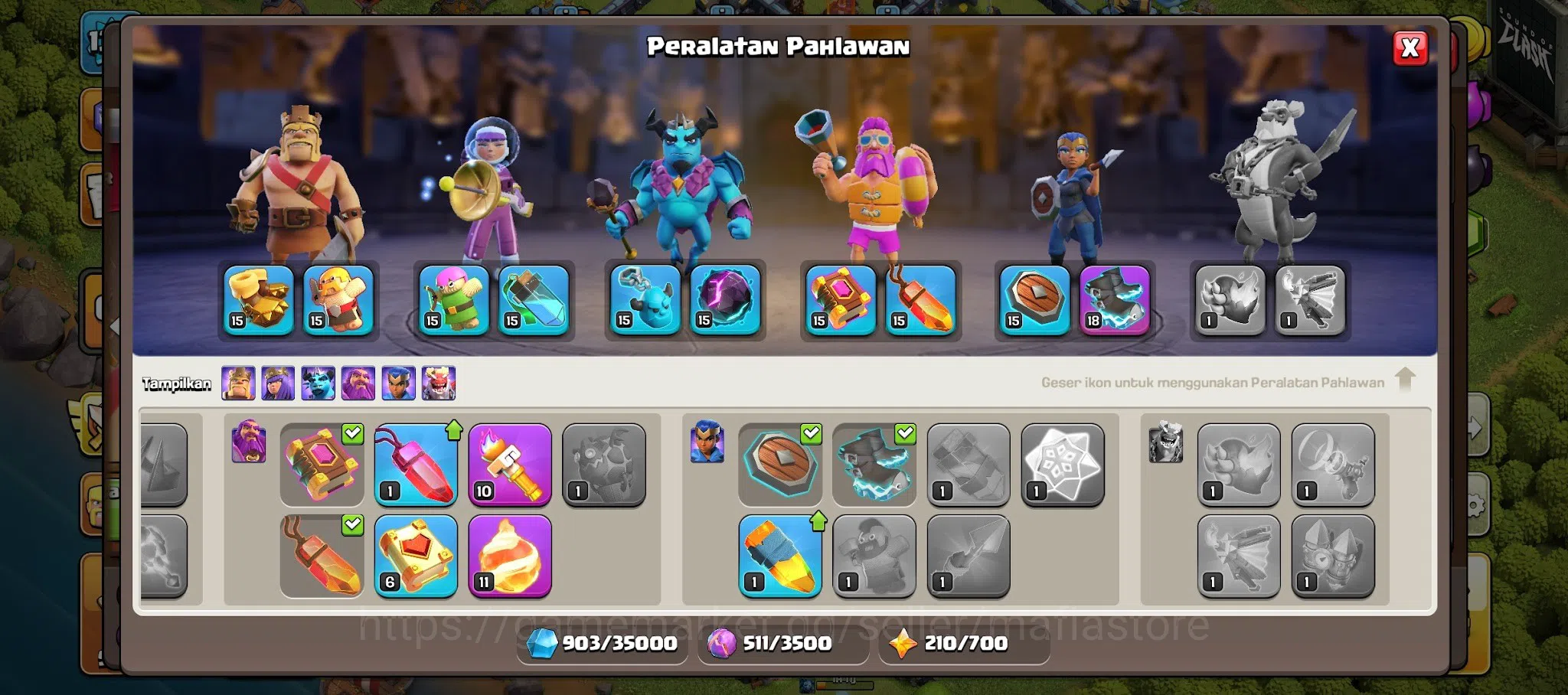 Clash of Clans Accounts TH13 MAX AQ Lvl 75, GW Lvl 50, RC Lvl 25 Heroes, E image 14