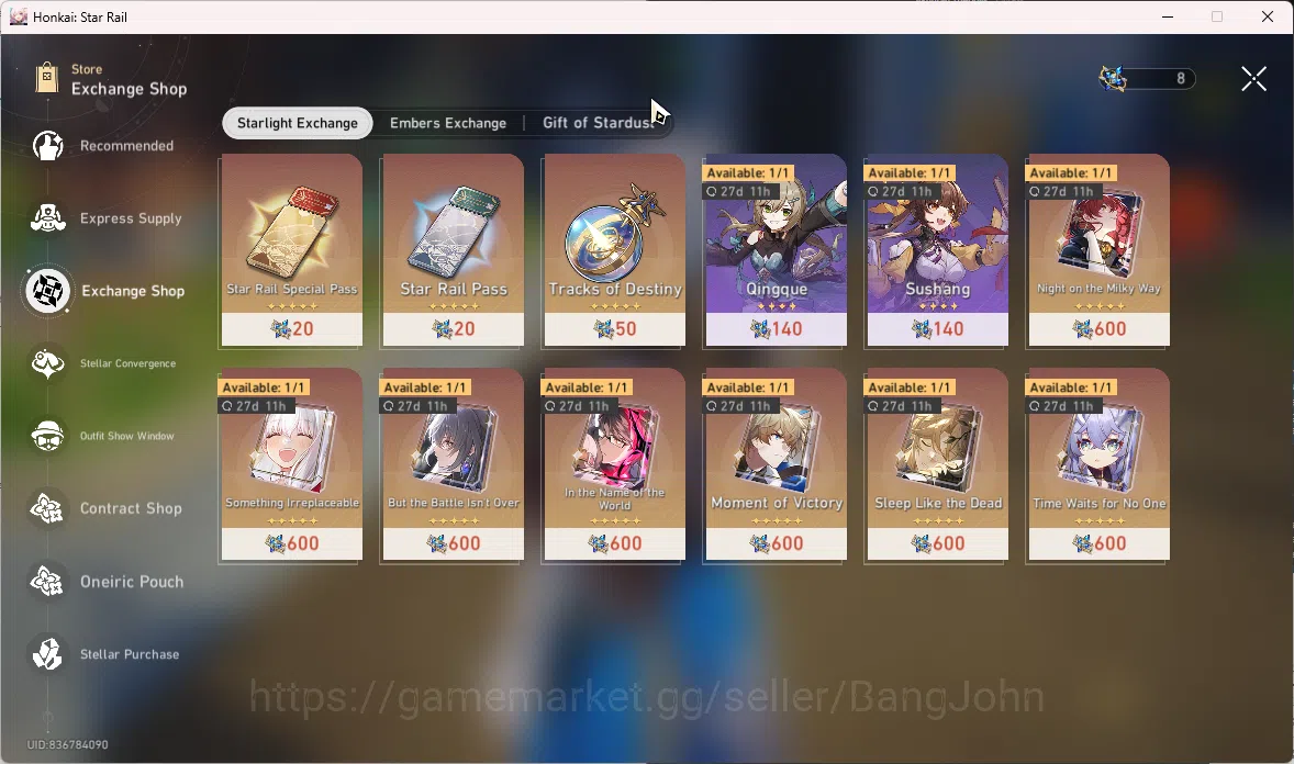 Honkai Star Rail Accounts ASIA | TL 50 | 9 Limit | 1 Golden Ticket Phainon image 5