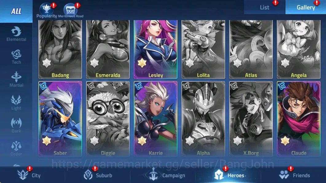 Mobile Legends: Adventure Accounts Global |LV 35|604k Power |VIP 5|Camp 27-12|Hero 61 |25 SSR 10