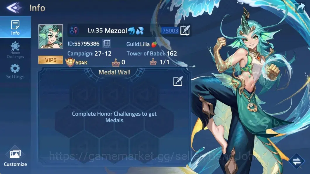 Mobile Legends: Adventure Accounts Global |LV 35|604k Power |VIP 5|Camp 27-12|Hero 61 |25 SSR 3