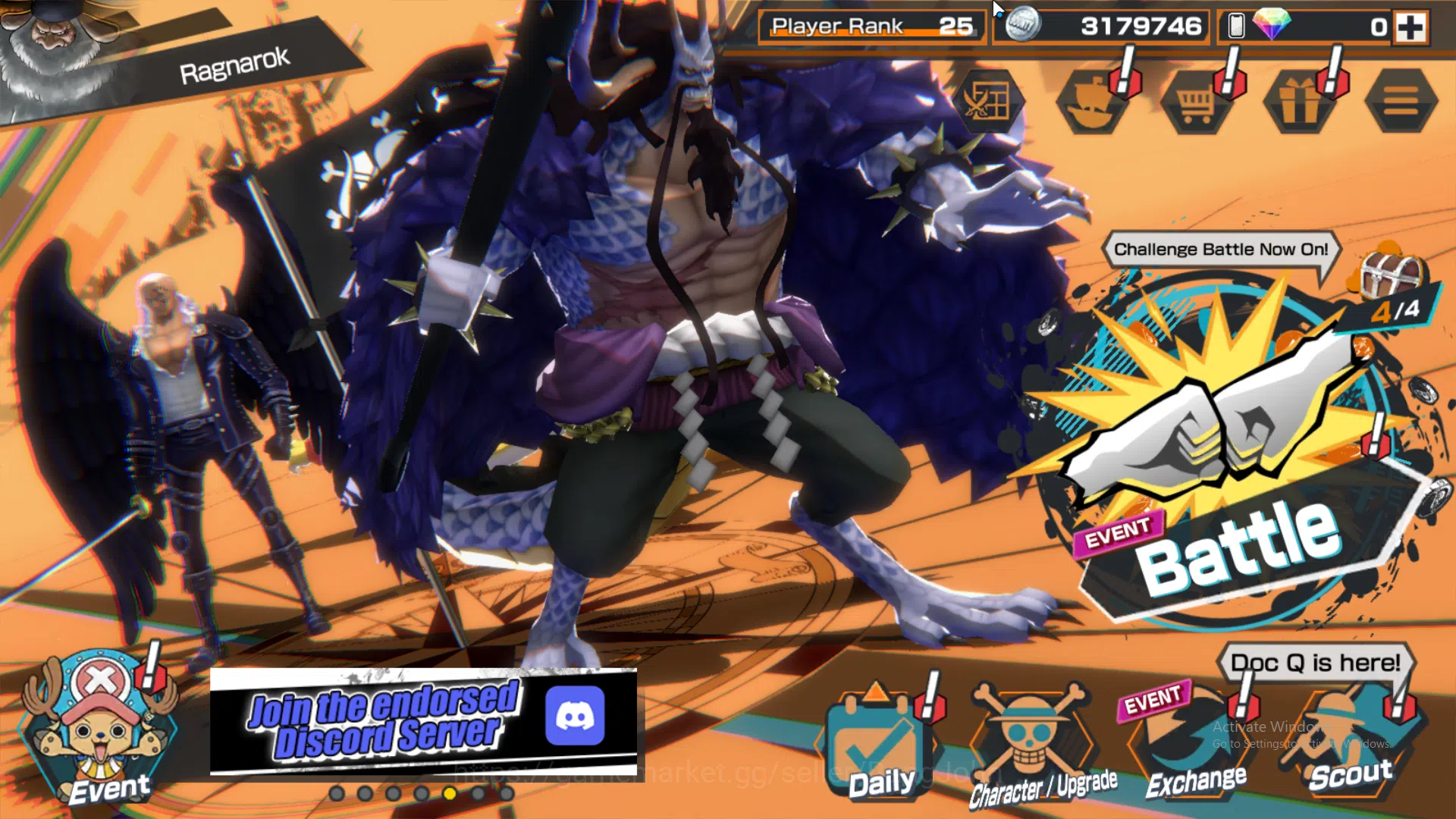 One Piece Bounty Rush Others Global | 4 EX | 3 MAX | Rank 25 | Kaido, Zephyr, K image 1