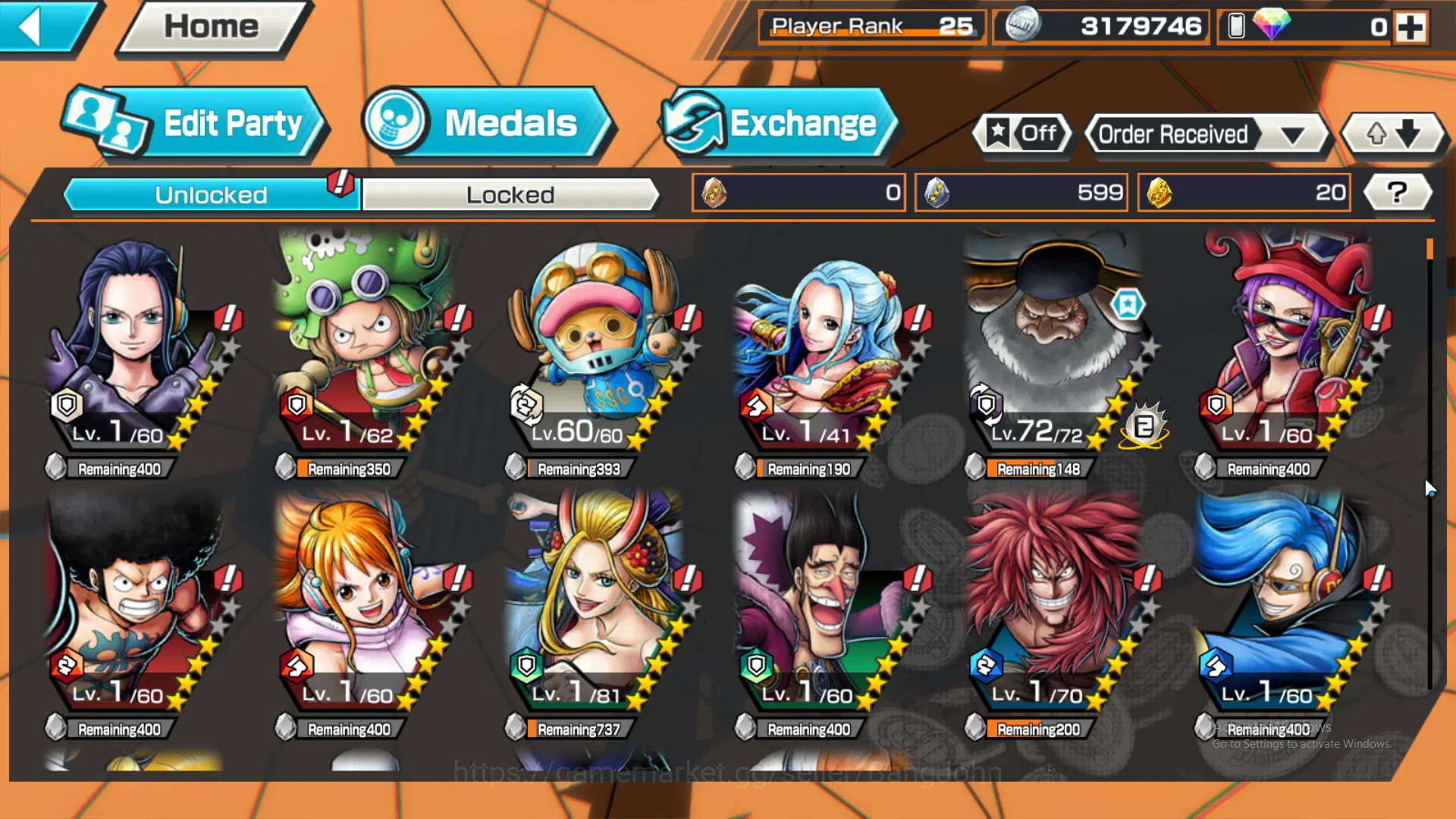 One Piece Bounty Rush Accounts Global | 4 EX | 3 MAX | Rank 25 | Kaido, Zephyr, K image 4