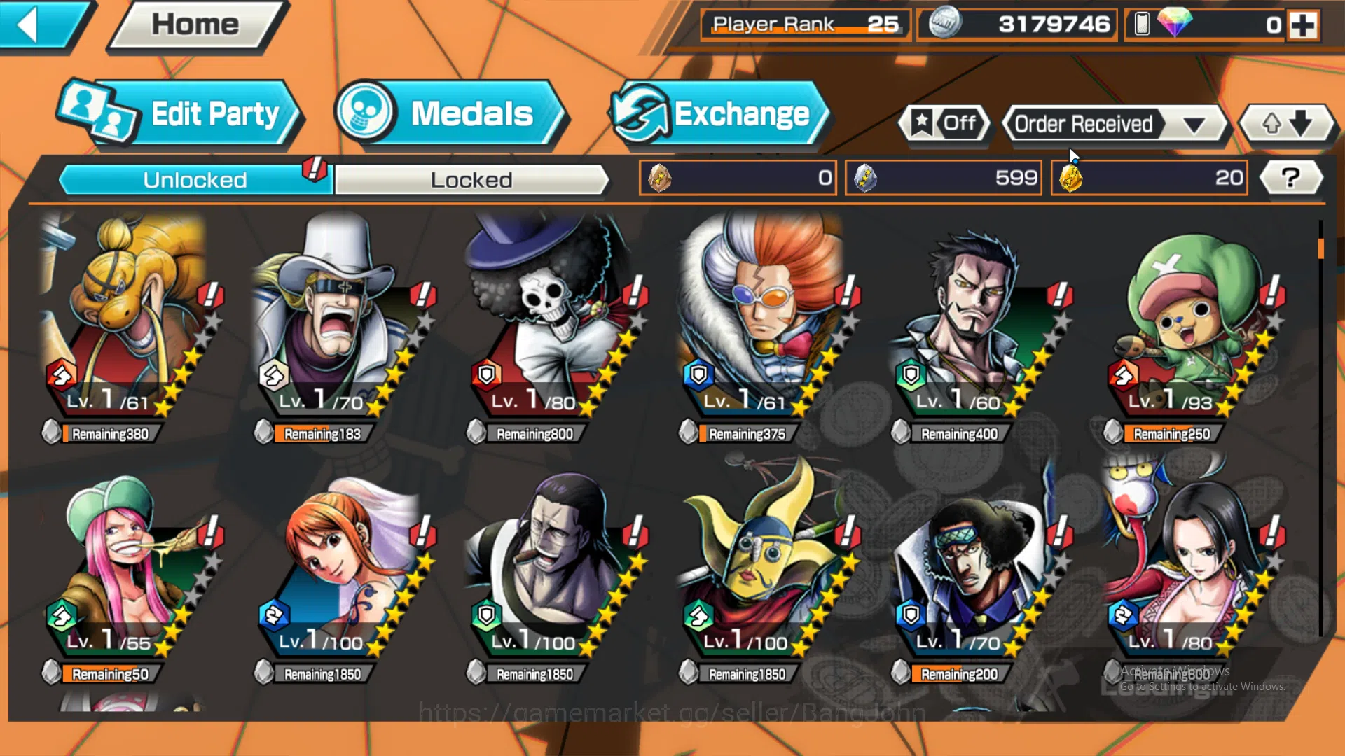 One Piece Bounty Rush Accounts Global | 4 EX | 3 MAX | Rank 25 | Kaido, Zephyr, K image 5