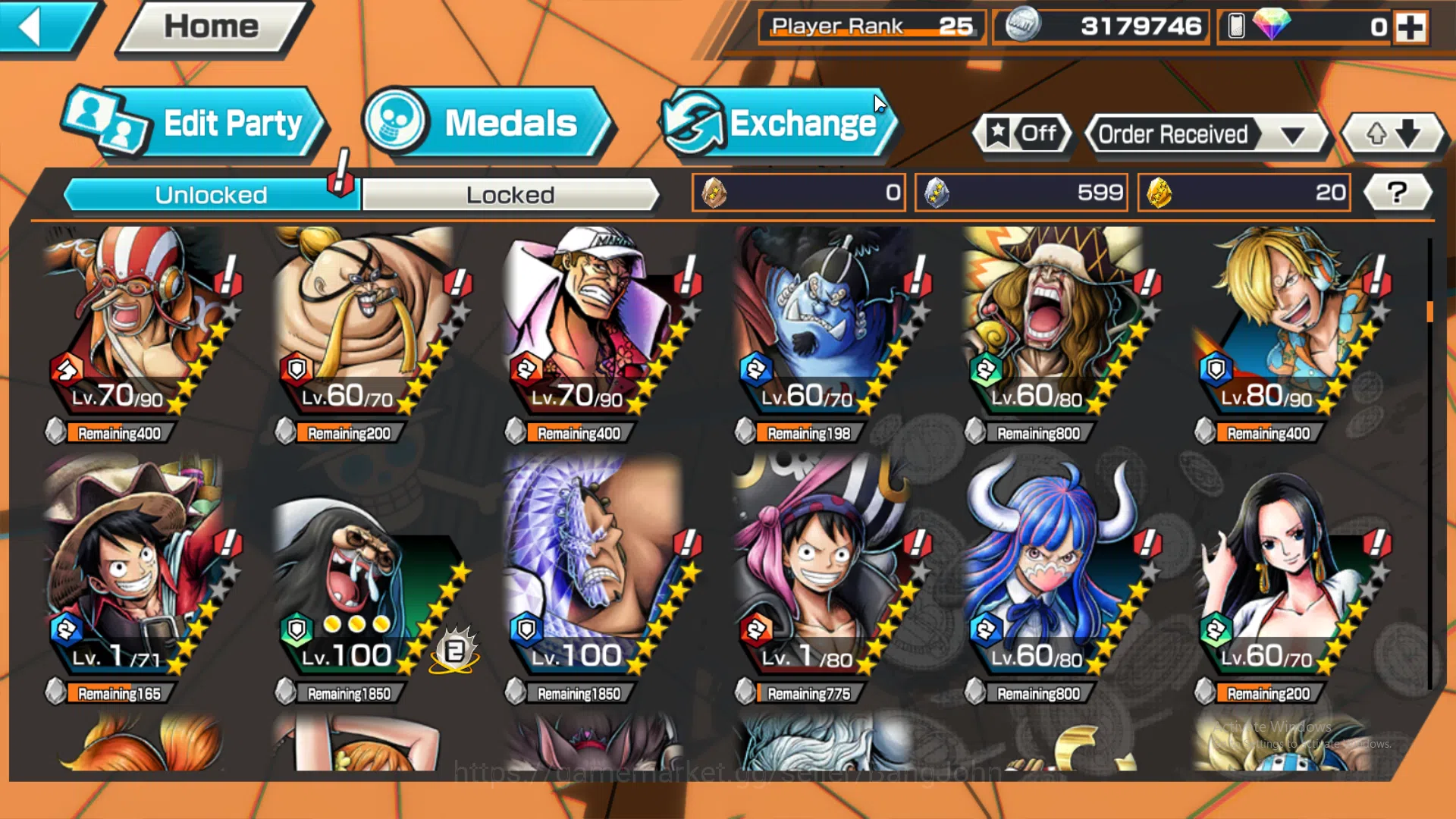 One Piece Bounty Rush Accounts Global | 4 EX | 3 MAX | Rank 25 | Kaido, Zephyr, K image 7