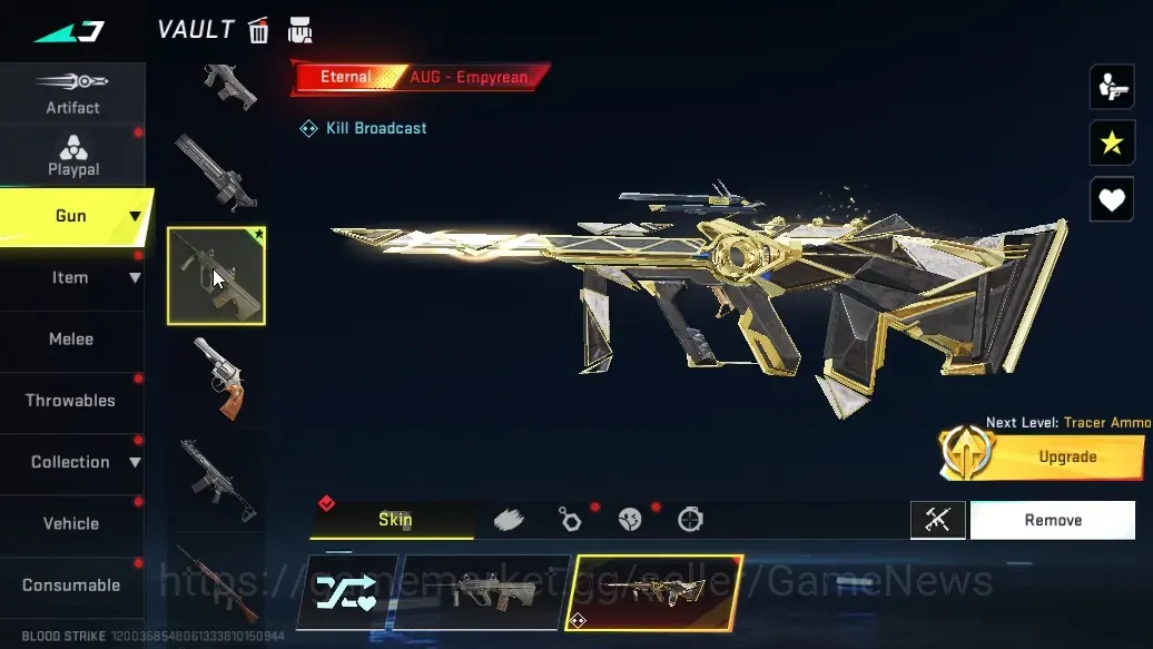 Blood Strike Accounts Collab Skin Asia|Eternal AUG Empyrean Lv2|Collab AOT Battle of Faith|Ultra Galil Knight,Raid 1
