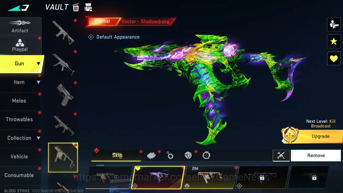 Blood Strike Accounts Collab Skin Asia|Eternal Vector-Shadowdrake+1 Ultra Zero-BloodStrain|4 legendary 1