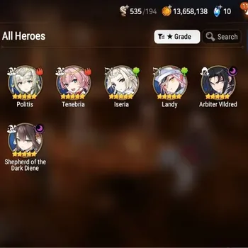 Epic Seven Accounts Starter Global Unverif|Fresh Starter|2 ML(Arbiter Vildred,S.Diene)+4*5 RGB|PoH+Bless ON|Side Story