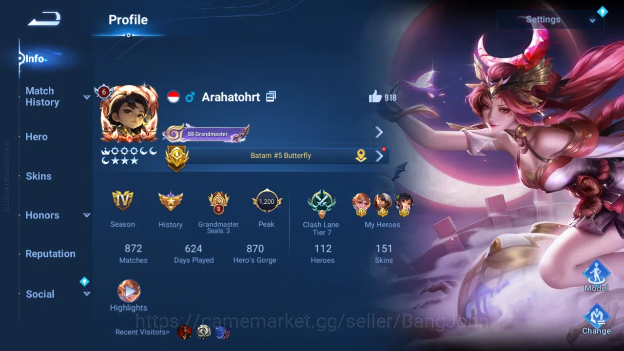 Hero 112|Skin 151|4 Blessed |Full LNY2026|Full LOM|2 Legend(ConsortYu+LadySun) Etc Check SS HOK121B Honor of Kings Others Hero 112|Skin 151|4 Blessed |Full LNY2026|Full LOM image 1