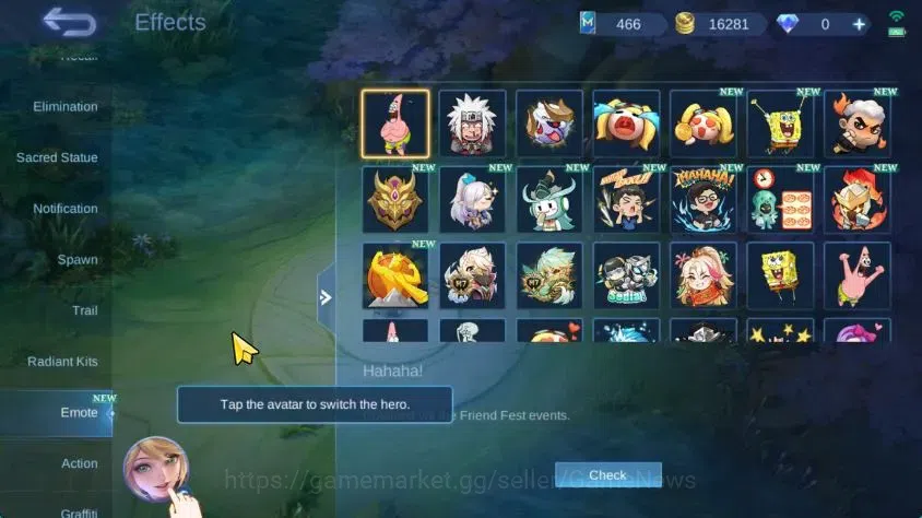 Mobile Legends: Bang Bang Accounts Hero 75|Skin 83|LightBorn Harith,Spongebob Cyclops image 16