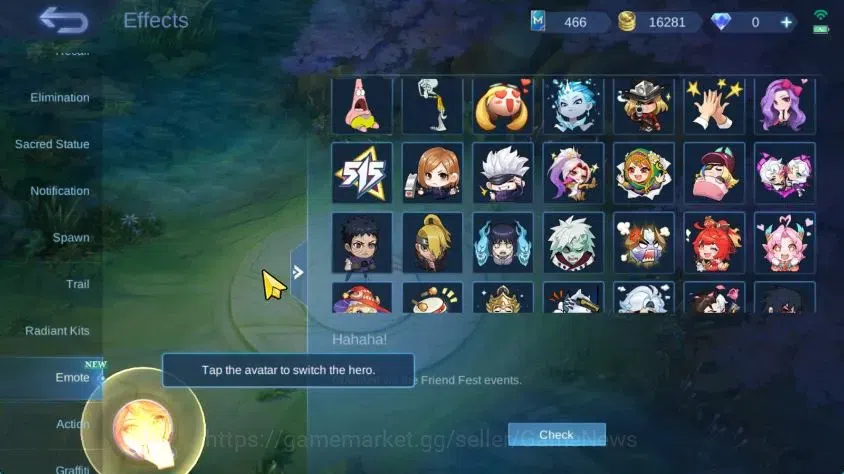 Mobile Legends: Bang Bang Accounts Hero 75|Skin 83|LightBorn Harith,Spongebob Cyclops image 17