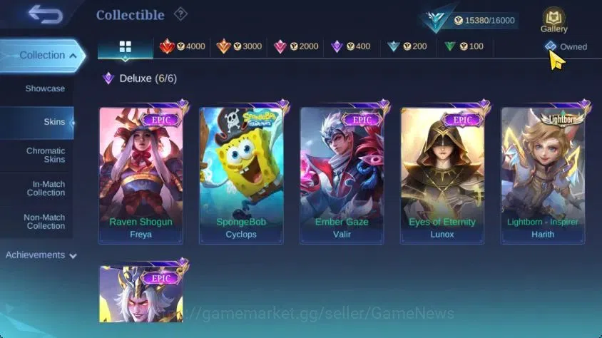 Mobile Legends: Bang Bang Accounts Hero 75|Skin 83|LightBorn Harith,Spongebob Cyclops image 6