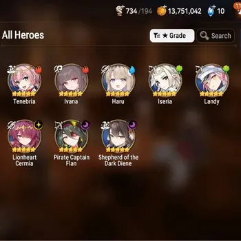 Epic Seven Accounts Starter Global Unverif|Fresh Starter|3ML(L.Cermia,S.D.Diene,PC.Flan)+Haru(Art),Etc.|PoH+Bless ON|Ep1