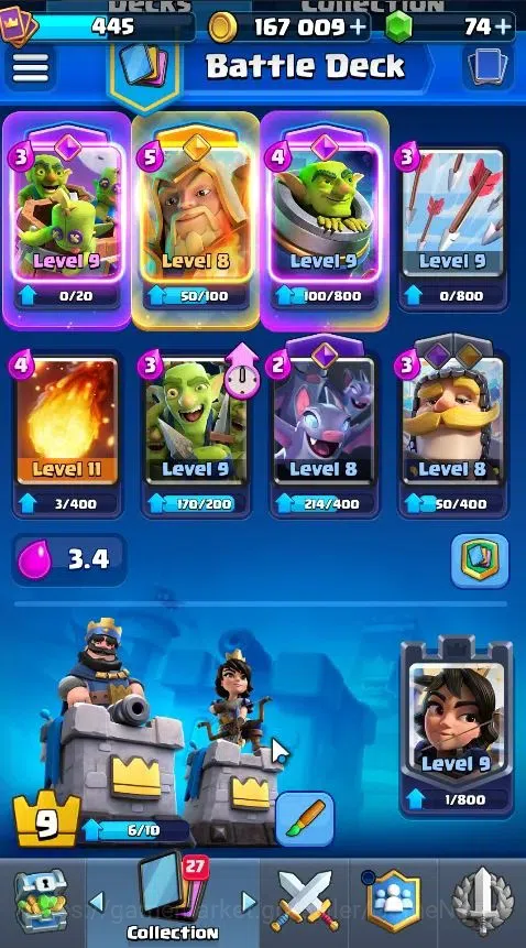 Clash Royale Accounts Lv 445|Trophy 3286|KTL 9|Card 55/121|1 Hero,6 EVO  image 7